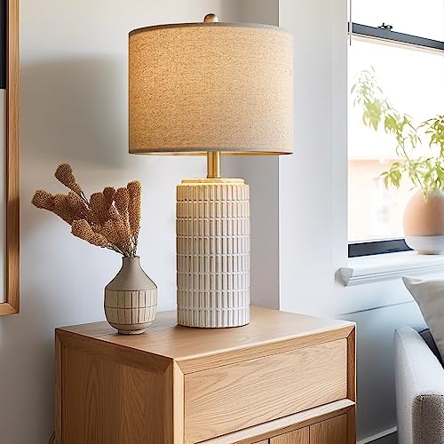 Modern White Ceramic Table Lamps Set of 2