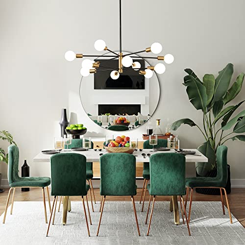 Gold and Black 12-Light Sputnik Chandelier - Modern Farmhouse