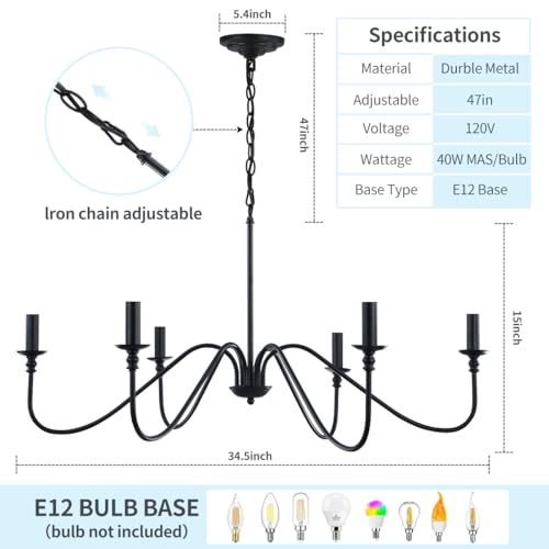 Contemporary Black Chandelier for Elegant Home Décor