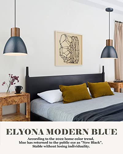 Hammered Pendant Lights, Industrial Metal, Modern Blue, Small