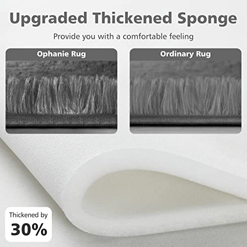 Fluffy Grey Shag Rug for Bedroom and Living Room
