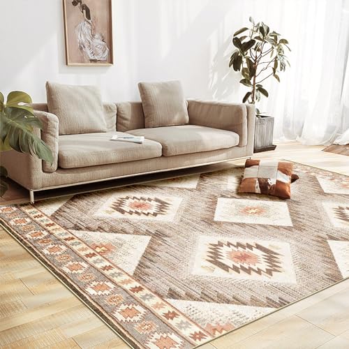 Moroccan Style 8x10 Washable Area Rug Cream/Camel