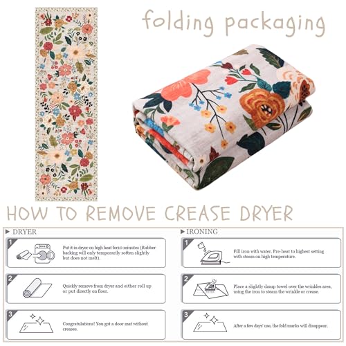 Soft Floral Runner Rug for Hallways and Kitchen