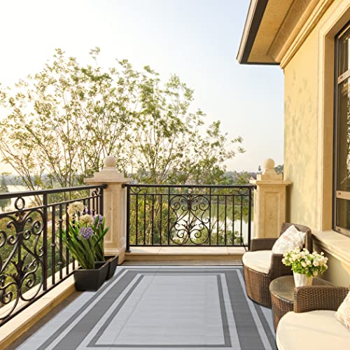 RURALITY Waterproof Outdoor Area Rug 5x8, Geometric Design