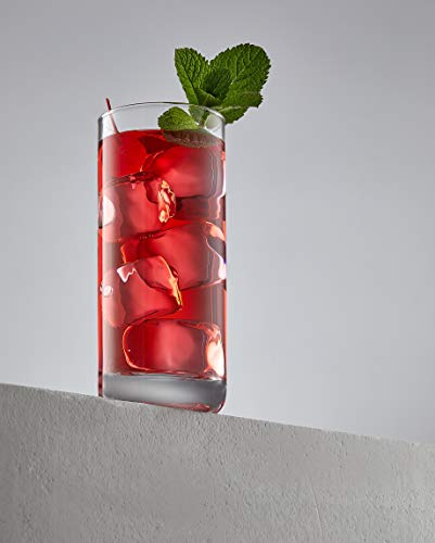JoyJolt Faye 13oz Highball Glasses, 6 pc Glass Set