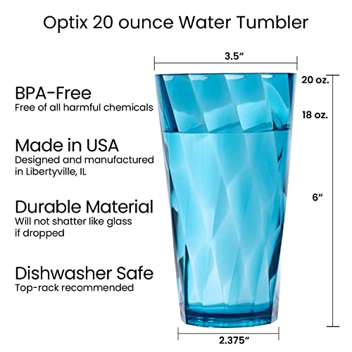 Set of 8 Jewel Tone Plastic Drinking Glasses
