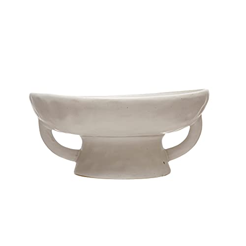 White Stoneware Bowl with Reactive Glaze - Creative Co-Op