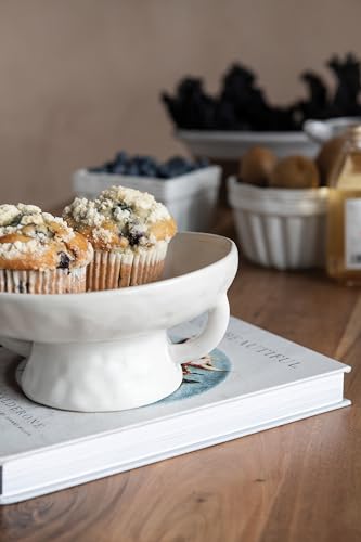 White Stoneware Bowl with Reactive Glaze - Creative Co-Op