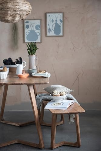 White Stoneware Bowl with Reactive Glaze - Creative Co-Op