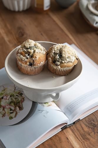 White Stoneware Bowl with Reactive Glaze - Creative Co-Op