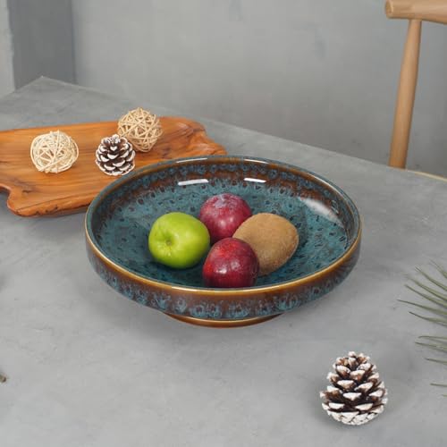 Ceramic Fruit Bowl, Decorative Pedestal Bowl, Large Serving