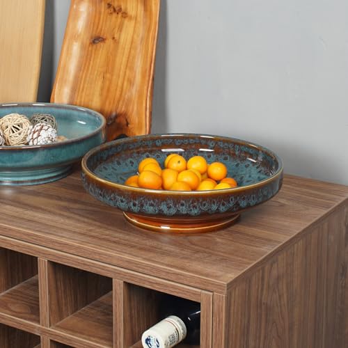 Ceramic Fruit Bowl, Decorative Pedestal Bowl, Large Serving