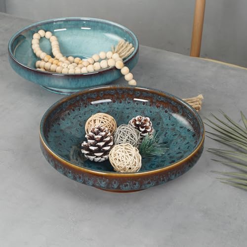 Ceramic Fruit Bowl, Decorative Pedestal Bowl, Large Serving