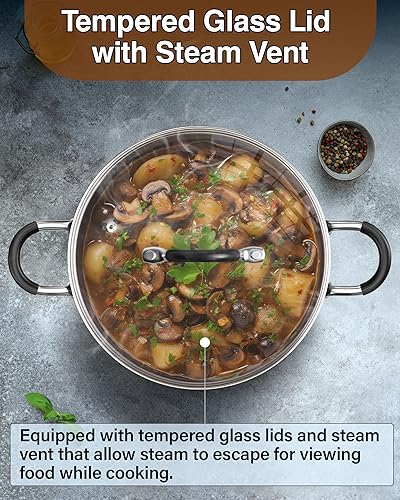 Stainless Steel 10-Piece Cookware Set with Stay-Cool Handles