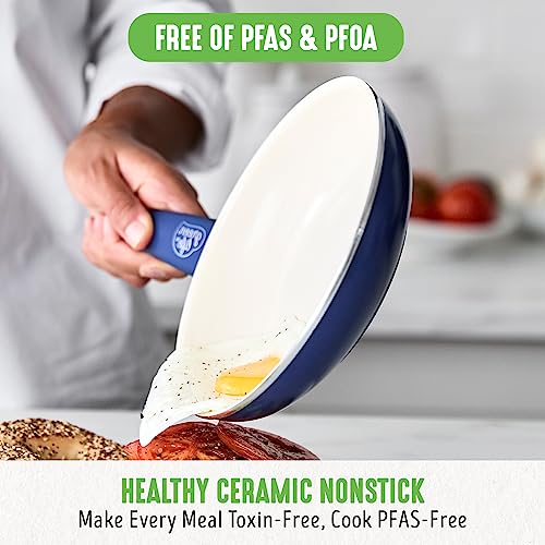 Nonstick Ceramic Cookware Set with Kitchen Utensils and Lid