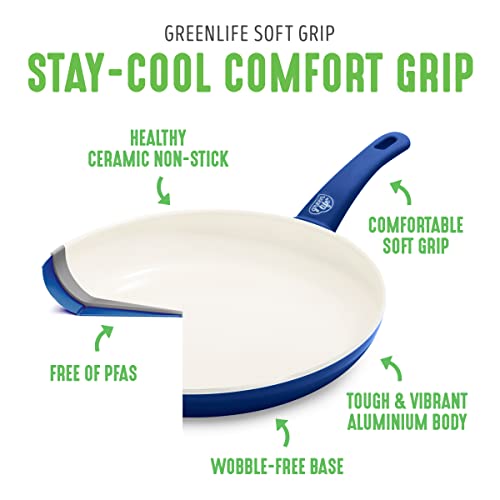 Nonstick Ceramic Cookware Set with Kitchen Utensils and Lid