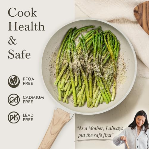 CAROTE White Granite Induction Kitchen Cookware Set, 10pcs