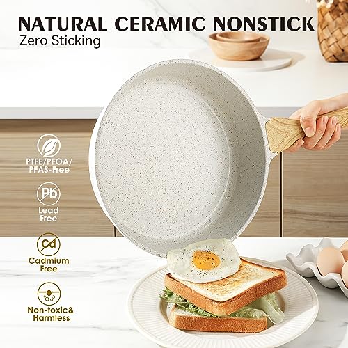 Non-toxic Ceramic Cookware Set with Silicone Tools