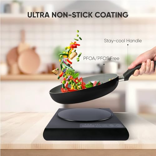 12-Piece Ceramic Coated Cookware Set in Black Color
