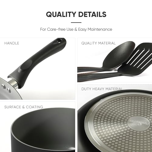 12-Piece Ceramic Coated Cookware Set in Black Color
