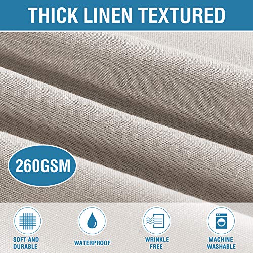 Premium Linen Textured Tablecloth: 60x120 Inch Rectangle, Taupe