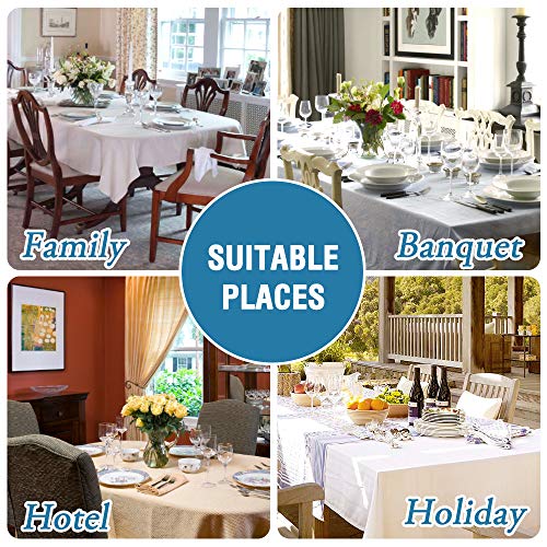 Premium Linen Textured Tablecloth: 60x120 Inch Rectangle, Taupe