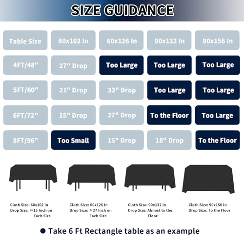 6 White Table Cloths - Stain/Wrinkle Resistant - 60 x 102