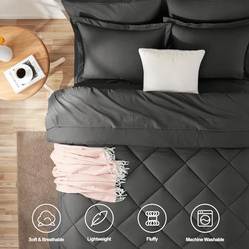 Dark Grey All Season 7-Piece Bedding Set