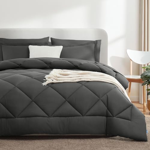 Dark Grey All Season 7-Piece Bedding Set