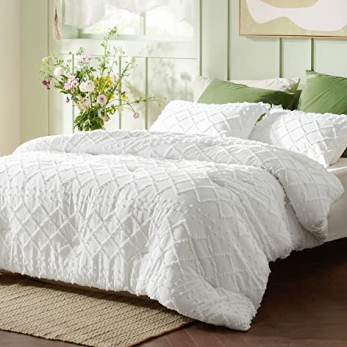 White Boho Tufted Shabby Chic Full Size Bedding