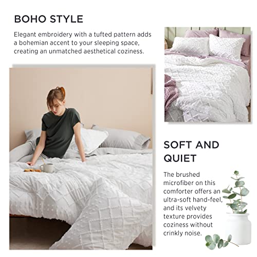 White Boho Tufted Shabby Chic Full Size Bedding