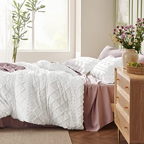 White Boho Tufted Shabby Chic Full Size Bedding