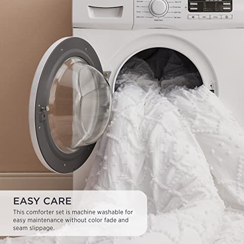 White Boho Tufted Shabby Chic Full Size Bedding