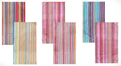 BolBom's 6 Piece Assorted Cotton Beach Towel Set