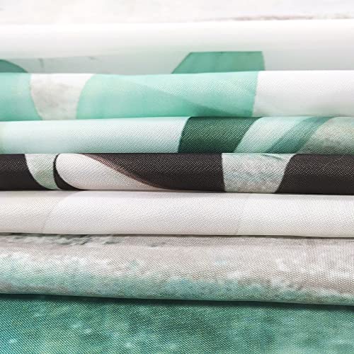 Rustic Farmhouse Teal Floral Shower Curtain With Hooks