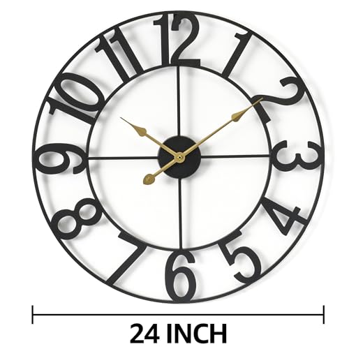 Sorbus Large 24 inch Wall Clock - Decorative Analog