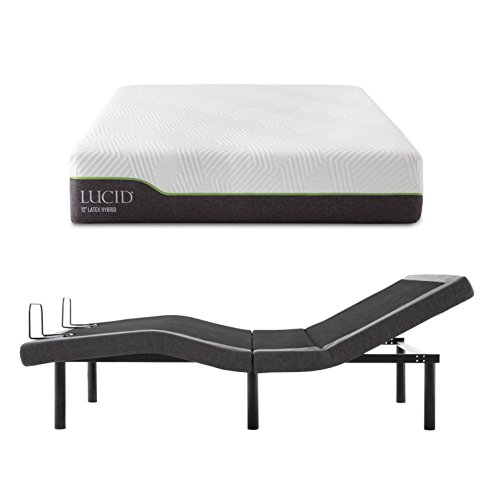 Lucid L300 Split King Bed Frame & 12" Latex Mattress