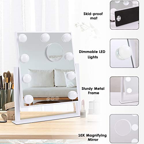 Hollywood Mirror Vanity with Touch Control & LED Bulbs