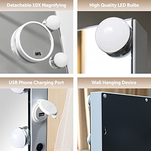 SLIMOON Hollywood Vanity Mirror with Dimmable LED Bulbs