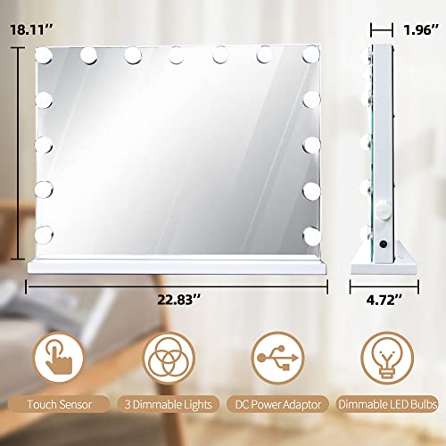 SLIMOON Hollywood Vanity Mirror with Dimmable LED Bulbs