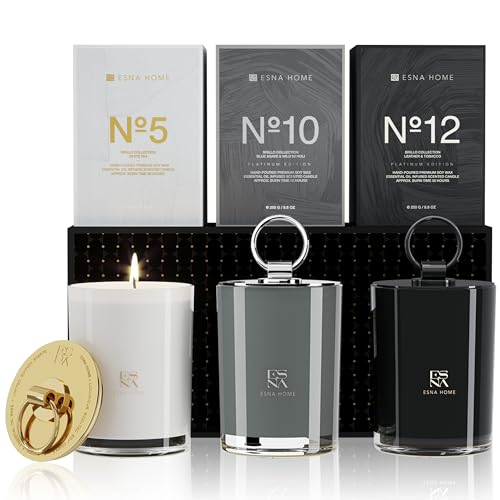 ESNA HOME Luxury Black Trio Set Aromatherapy Candles