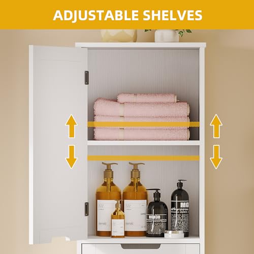 53" Tall Laundry Hamper Cabinet with Adjustable Shelves