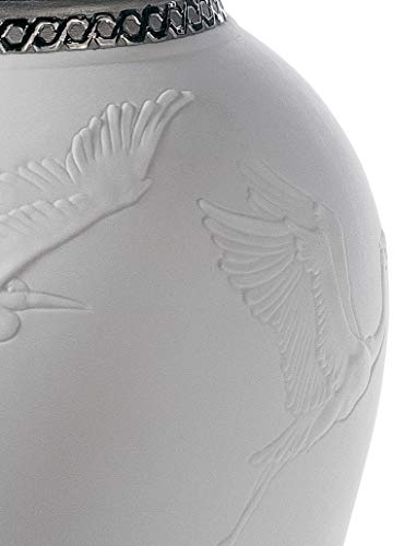 Silver Lustre Herons Realm Covered Vase