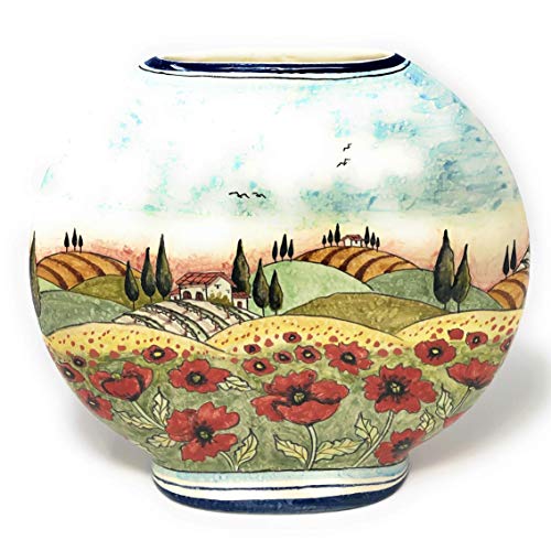 Italian Ceramic Art Pottery Vase Hand Painted Decor