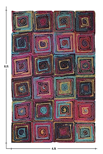 Multicolor Braided Jute Area Rug - 12' x 15