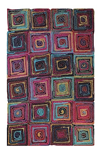 Multicolor Braided Jute Area Rug - 12' x 15