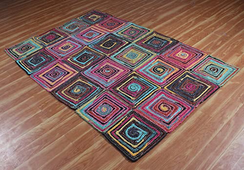 Multicolor Braided Jute Area Rug - 12' x 15