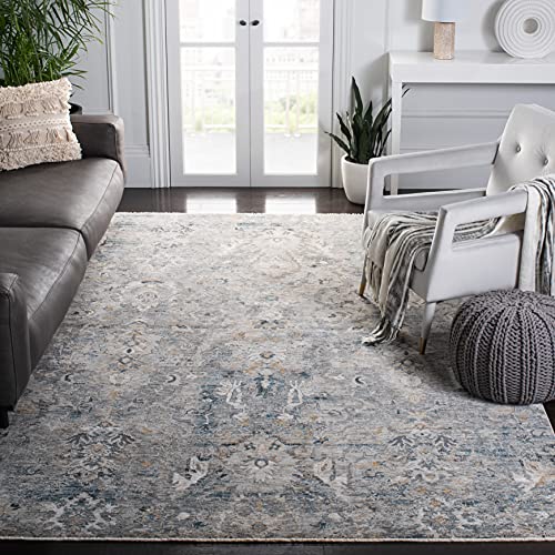 Vintage Grey & Gold Area Rug - 9' x 12