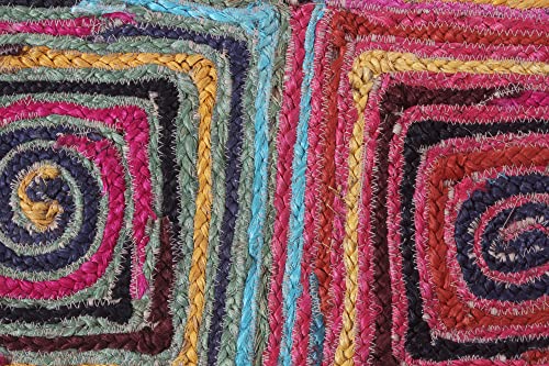Multicolor Braided Jute Area Rug - 12' x 15