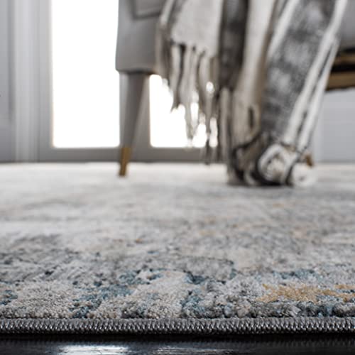 Vintage Grey & Gold Area Rug - 9' x 12